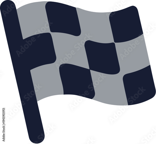 Minimalist Flat Style Checkered Racing Flag Symbol Sign Icon Graphic
