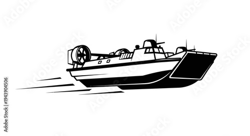 Hovercraft Speedboat Watercraft Vehicle Illustration