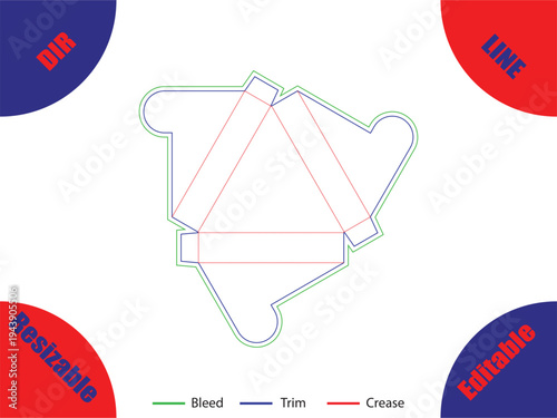 Diagram of Bleed Trim and Crease Lines for Printed