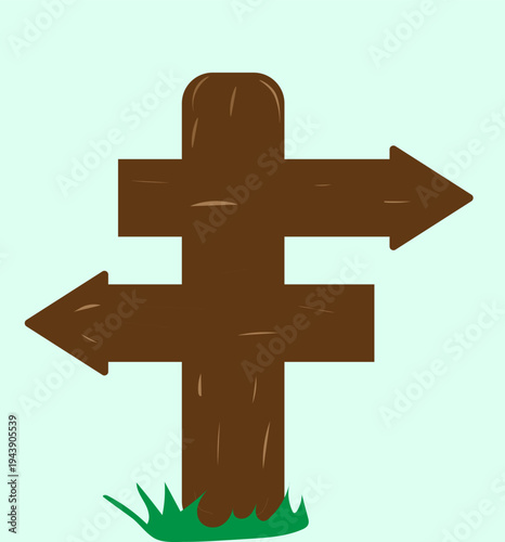 wooden signpost with grass at the bottom,