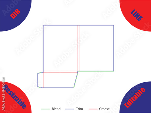 Diagram of Bleed Trim and Crease Lines on a Print Layout