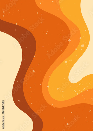 Wavy Zebra groovy poster with groovy warmth lines.