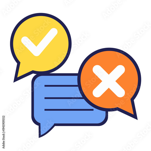 Customer feedback positive negative chat icon