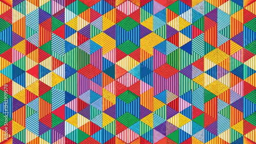 Vibrant Geometric Color Block Pattern