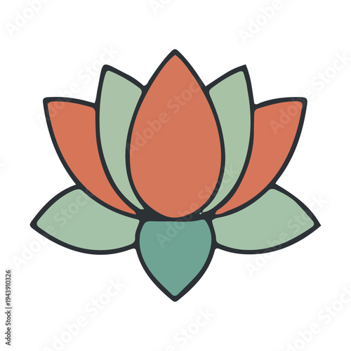 Minimalist Lotus Flower Icon