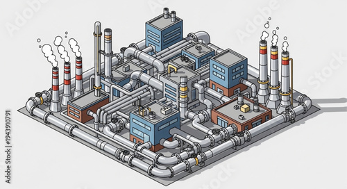 Industrial factory plant facility.