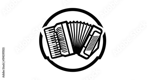 Accordion Musical Instrument Closeup View.
