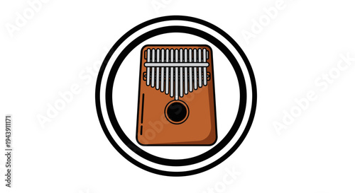 Brown Kalimba Musical Instrument Closeup.