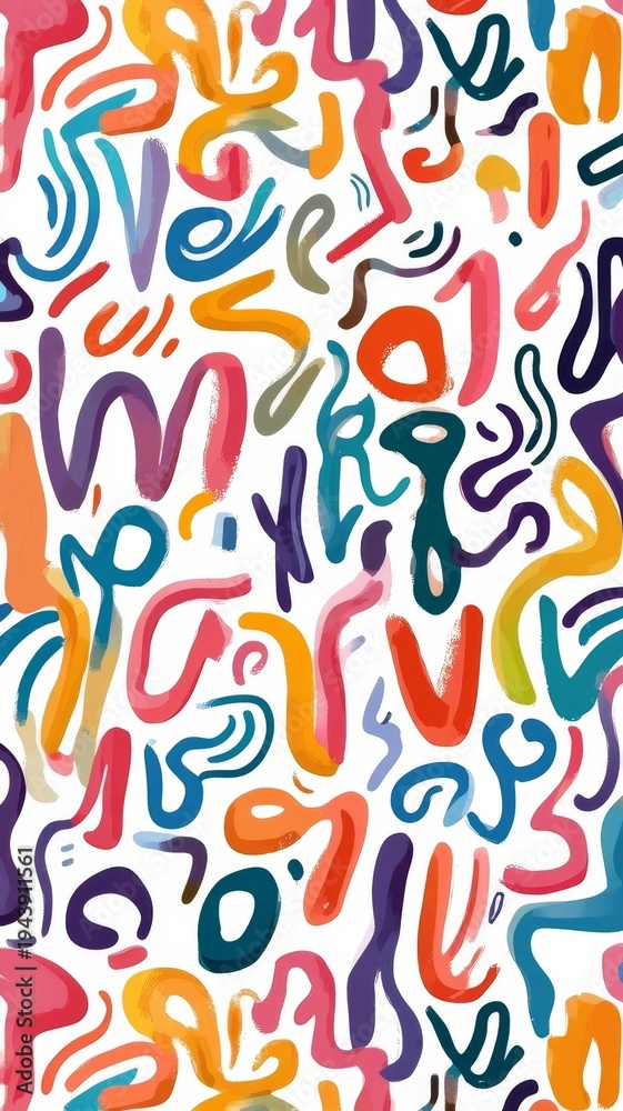 Obraz premium Vibrant abstract geometric pattern featuring a dynamic composition of colorful shapes and forms..