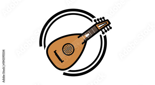 Lute musical instrument with strings.