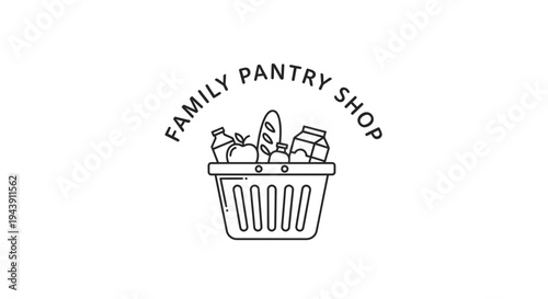 Shopping basket full of grocery items.