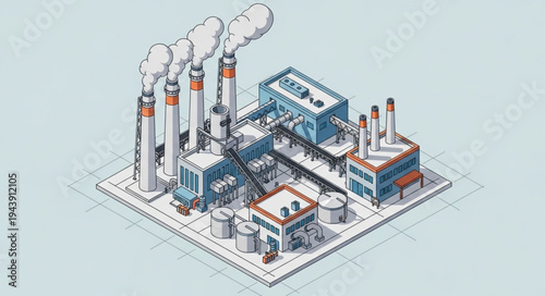 Industrial factory plant facility.