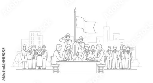 Signing Ceremony with Military Officers and Dignitaries