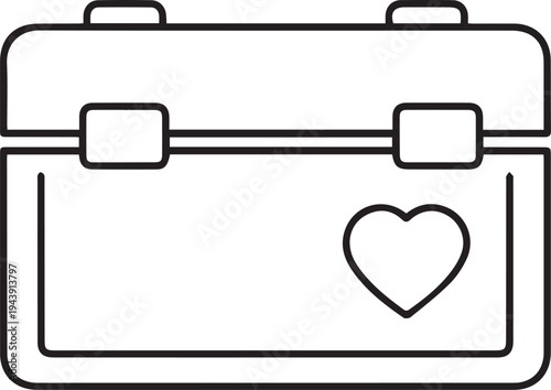 Vector briefcase icon with heart symbol