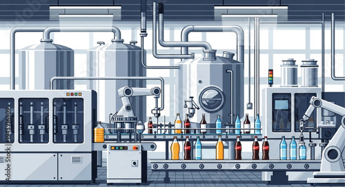 Industrial Factory Production Line Machinery.