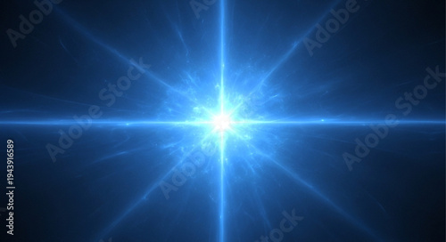Bright Blue Starburst Light Effect.