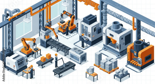 Industrial Factory Robot Machinery.