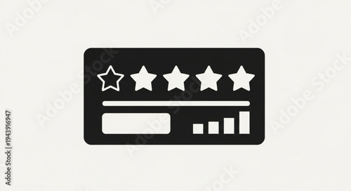 Customer feedback rating with stars and graph icon.