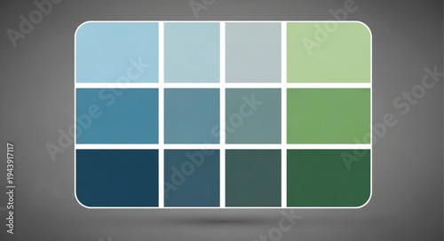Color palette swatch with blue and green tones.