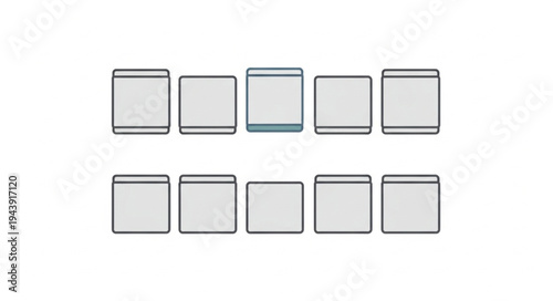 Ten identical square boxes arranged in two rows.
