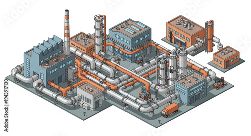Industrial factory plant machinery.