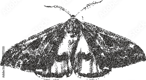Butterfly vintage y2k stipple art, wings halftone stipple brutalist retro vector png with transparent background, flutter 2000s aesthetic photocopy effect tattoo