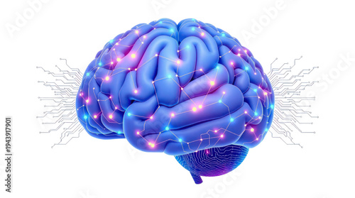 Brain like Artificial Intelligence Network with Glowing Connections