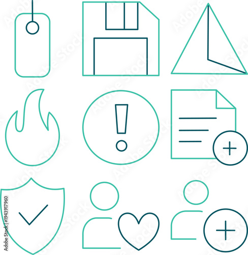User Interface Outline Icon Set