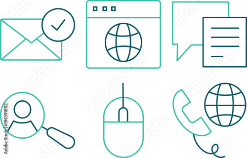 Network And Technology Line Icons