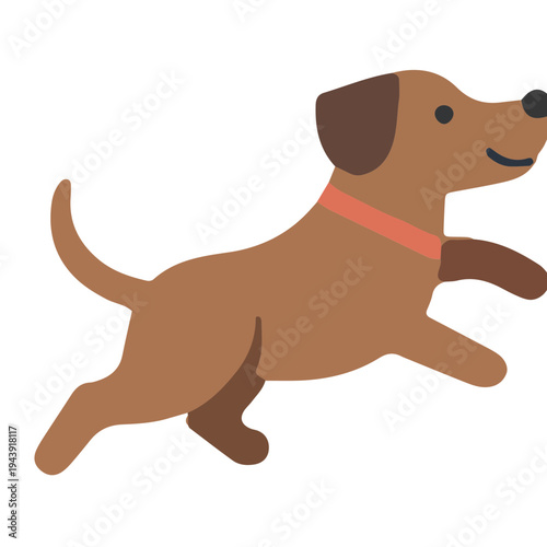 Jumping Brown Dog Illustration
