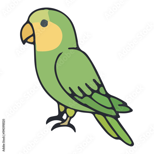 Cute Green Parrot Illustration