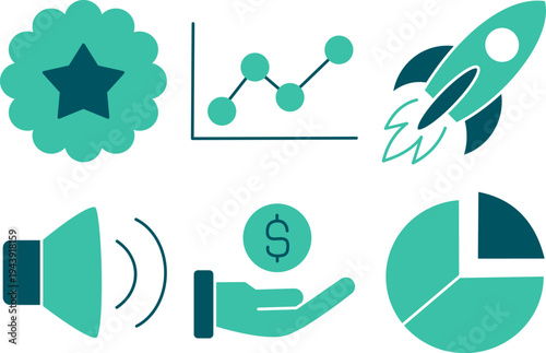 Business Office And Growth Icons