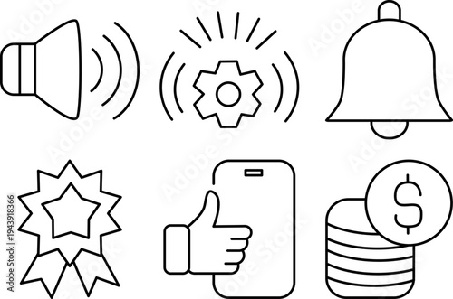 Notification And Alert Line Icons