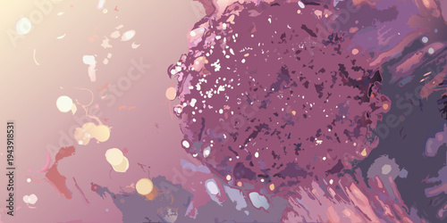 Abstract floral illustration with soft pink and purple hues