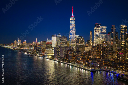 Bild auf Leinwand Aerial view of Manhattan skyscrapers in New York