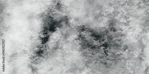 Abstract white and gray isolated cloud cumulus clouds. Gray aquarelle painted realistic fog or mist smoky textured canvas design. White and ash messy wall stucco texture background.	