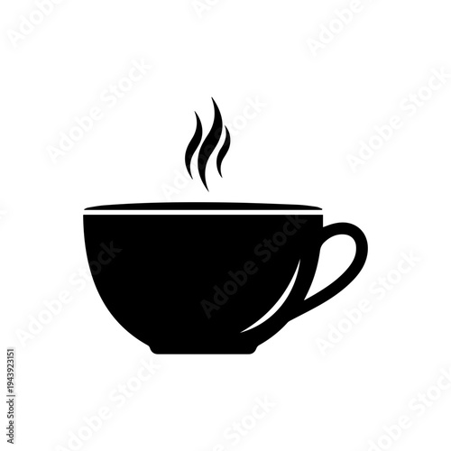 Classic tea cup drink icon for cafe beverage menu relaxation and warm drink moment Vector illustration