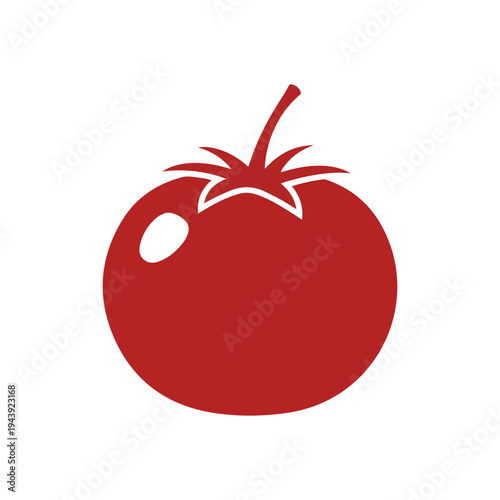 Red tomato vegetable ingredient icon for healthy diet cooking and fresh organic food Vector illustration