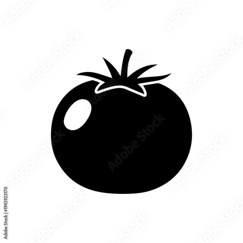 Fresh tomato vegetable food symbol for healthy cooking organic ingredient and nutrition Vector illustration