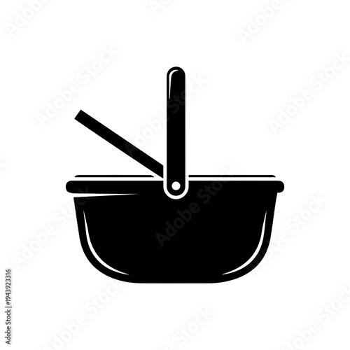 Picnic basket icon representing outdoor food storage and leisure dining activity Vector illustration