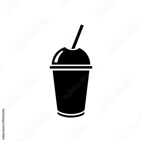 Smoothie cup beverage container symbol for fresh fruit drink cafe menu and healthy refreshment Vector illustration