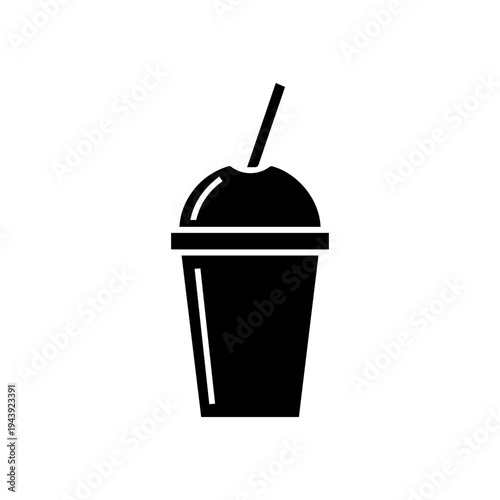 Fruit smoothie cup drink icon for healthy beverage cafe menu and refreshing nutrition Vector illustration
