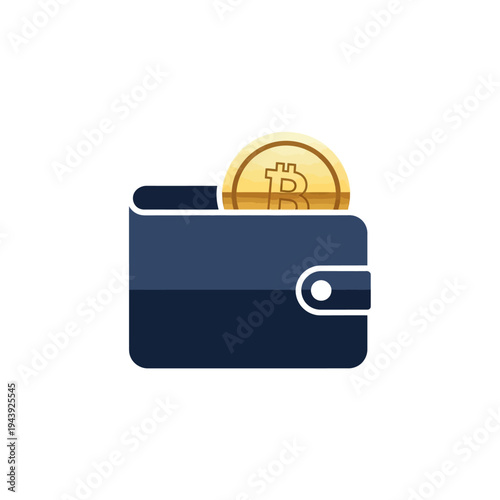 Sleek digital wallet icon showcasing secure online transactions and cryptocurrency assets, ideal for modern financial platforms and investment management solutions