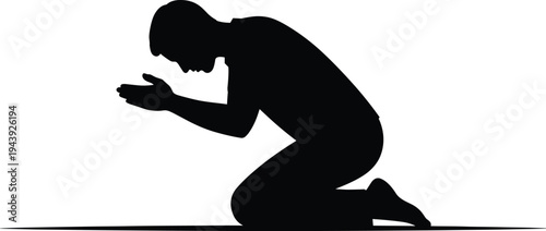 Silhouette of a happy family with two children and a dog jumping and celebrating outdoors with raised arms for success.