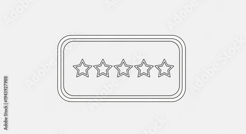 Five Star Rating System Outline Graphic.