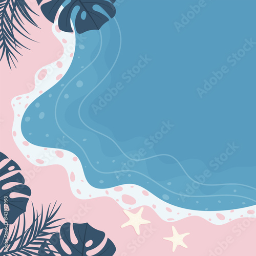 Tropical coast landscape with sandy sea shore