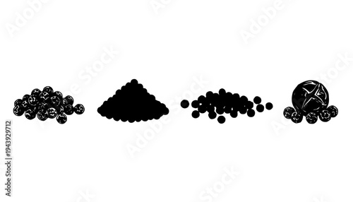 Black Peppercorns Illustration
