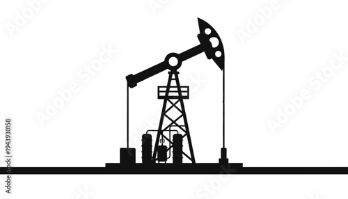 Venezuela oil pump jack silhouette on Venezuelan flag background illustration
