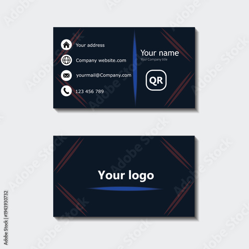 Business card design template, Clean professional business card template, visiting card, business card template.