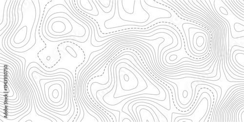 Geographic abstract pattern. The topo contour or wallpaper. Mountain trail terrain or path.The stylized height of the topographic map contour in lines and contours isolated on transparent.
